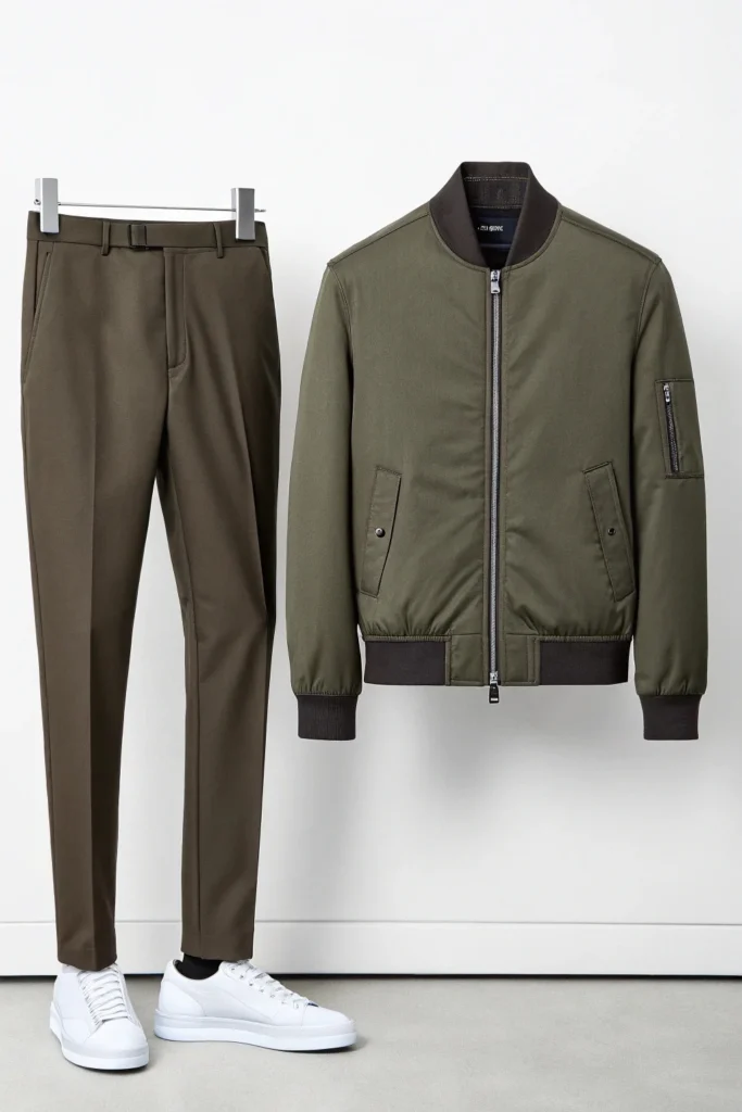 Bomber Jacket with Slim-Fit Pants