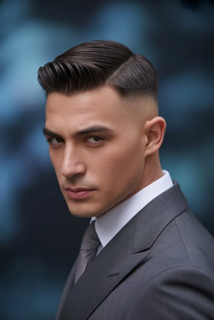 Mid Fade with Comb Over