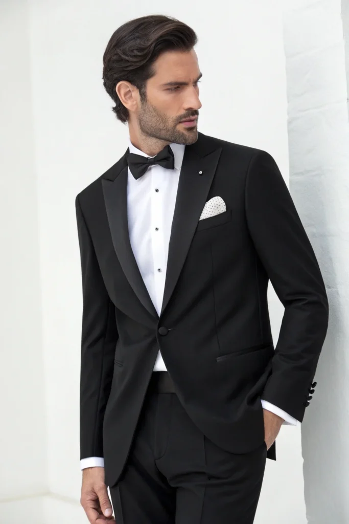 Classic Black Suit with White Shirt