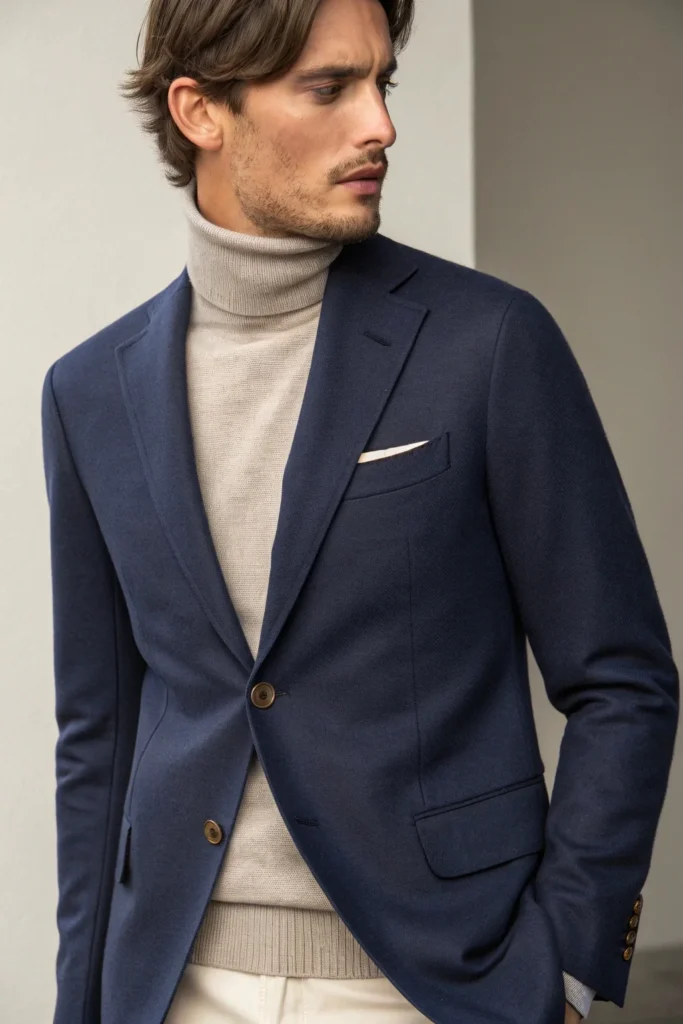 Classic Blazer with Turtleneck