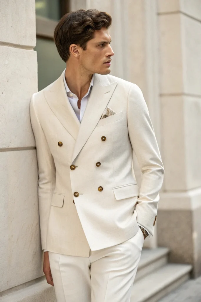 Double-Breasted Blazer with Tailored Pants