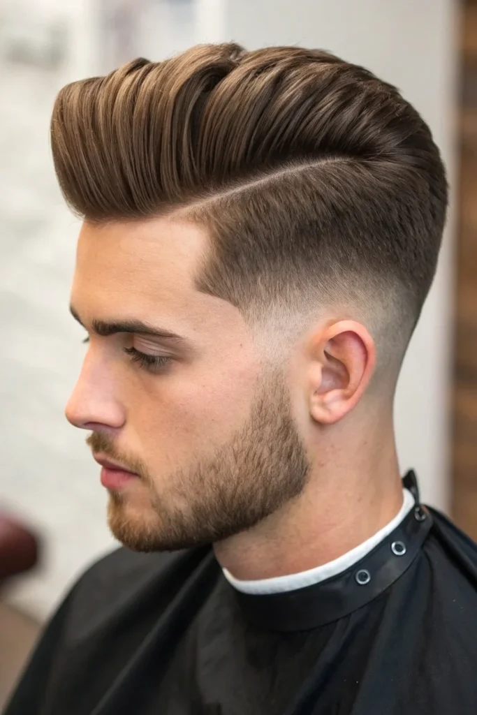 low Taper Fade with Pompadour