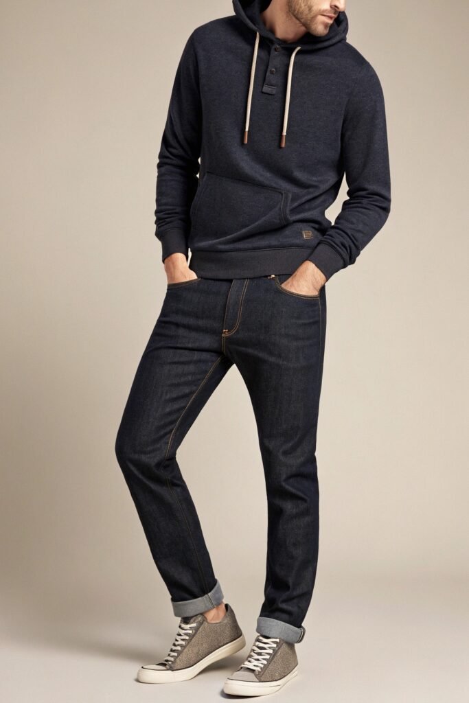 Black Jeans with a Hoodie