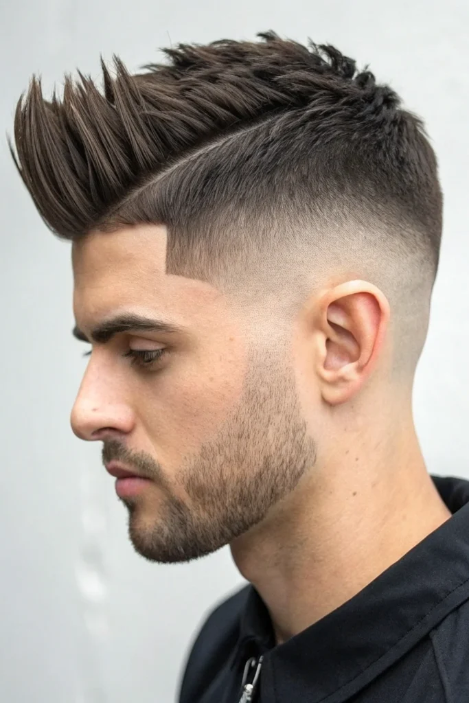 Low Taper Fade with Angular Fringe