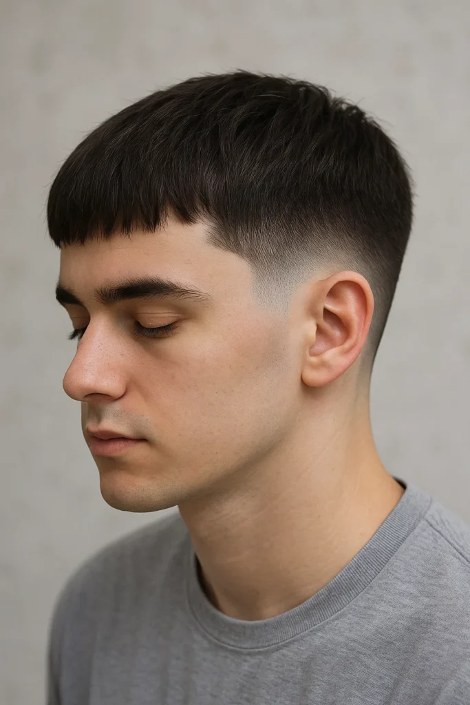 Low Taper Fade with Fringe