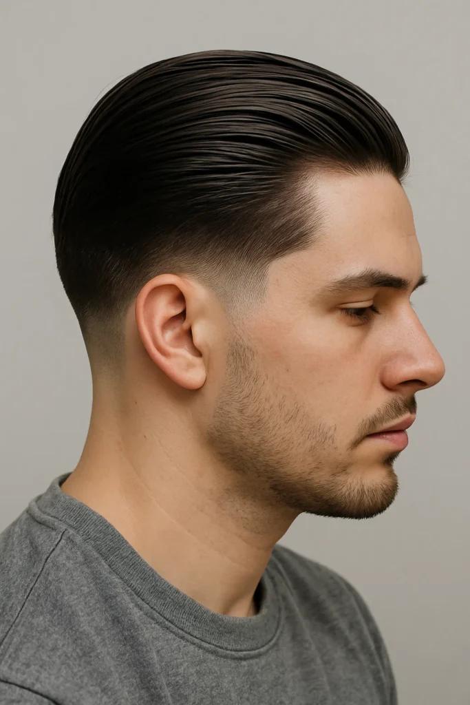 Low Taper Fade with Slick Back