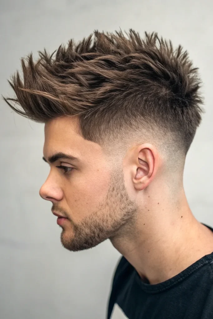 Low Taper Fade with Spiky Top
