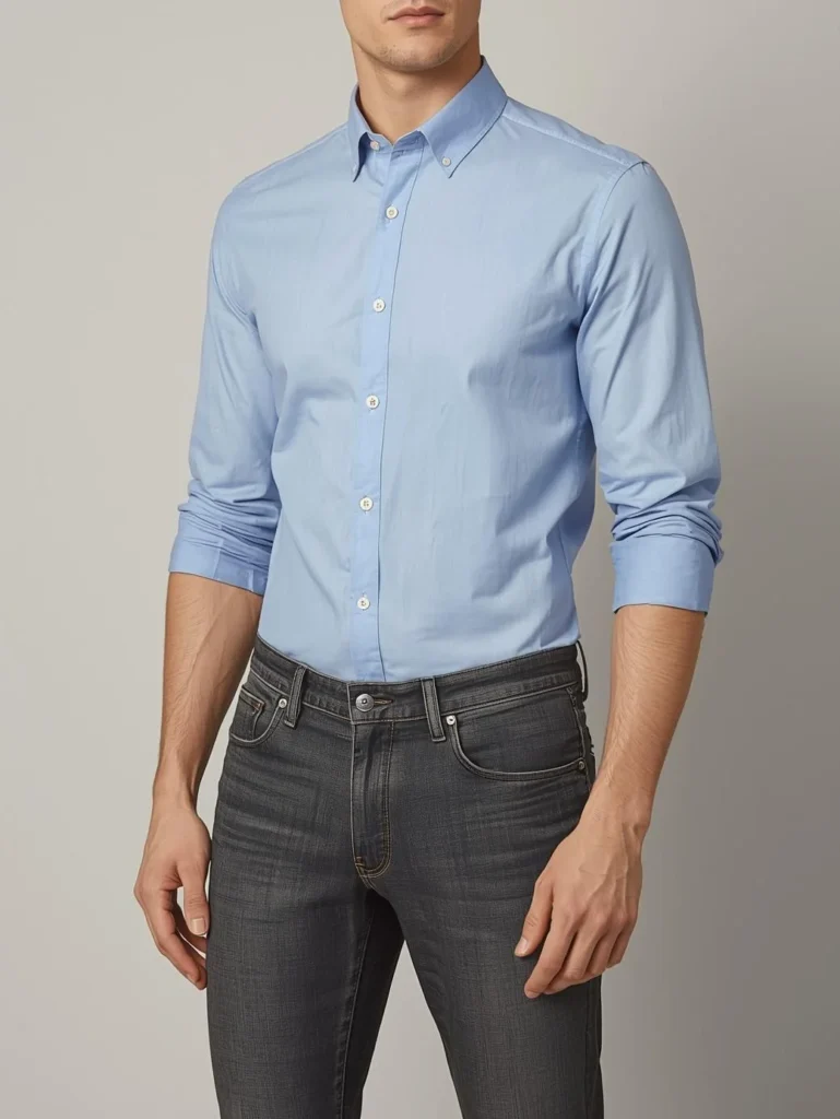 Oxford Shirt with Slim Gray Jeans