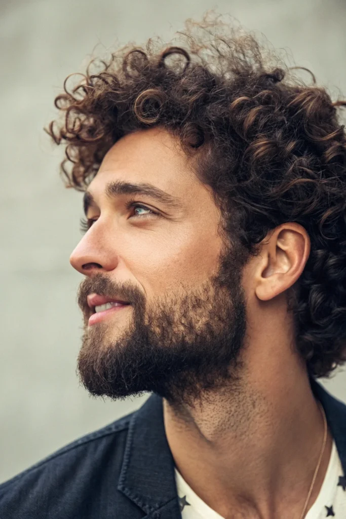 Chin Strap Beard styles for curly hair