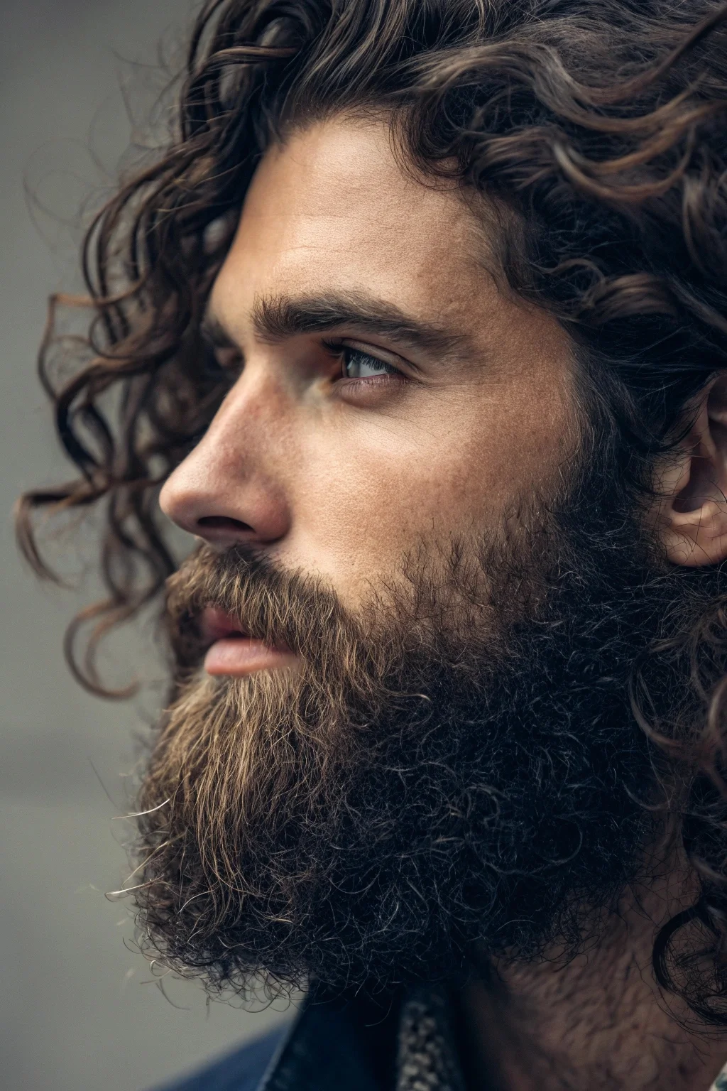Full Beard with Natural Curls beard styles for curly hair