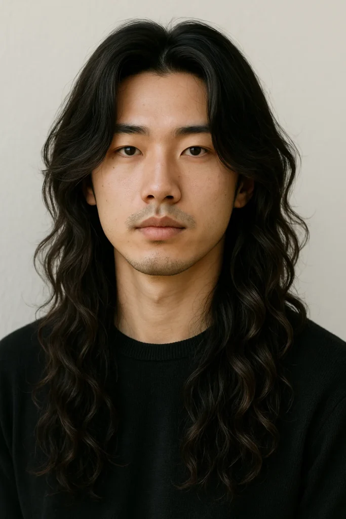 Long Curtain Hair with Waves