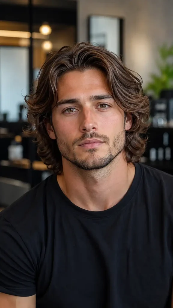 The Long Wavy Flow Flowy Haircut for Man