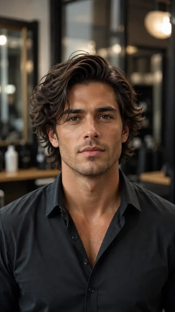 The Loose Side Part Flowy Haircut for Man