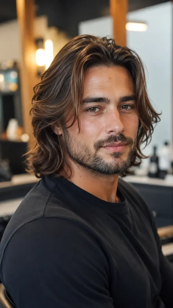 The Shoulder-Length Flow Flowy Haircut for Man