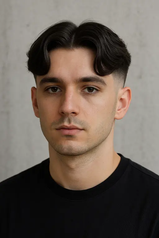The Middle Part with Fade for men