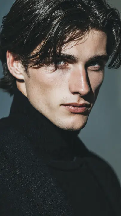 The Sleek Straight Middle Part