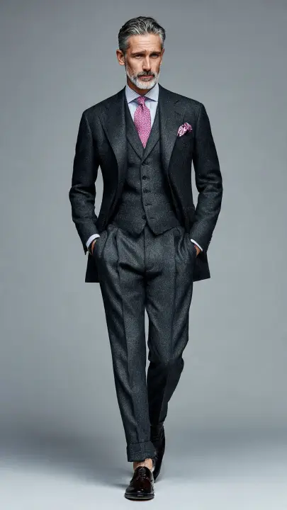 Charcoal Grey Three-Piece Suit